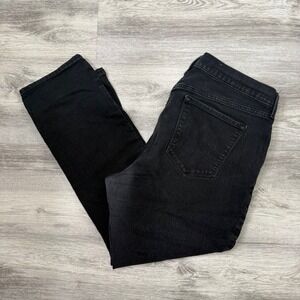 Old Navy Curvy Straight Black Denim Jeans Women's Size 16 Short Casual‎